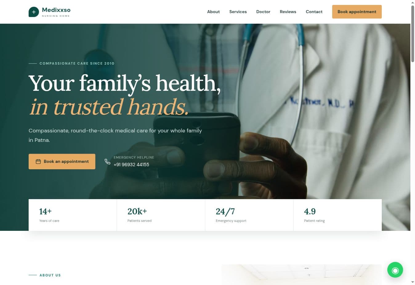 Medix Care Hospital website preview